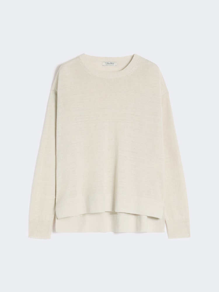 Linen yarn sweater - 白色 - Marina Rinaldi