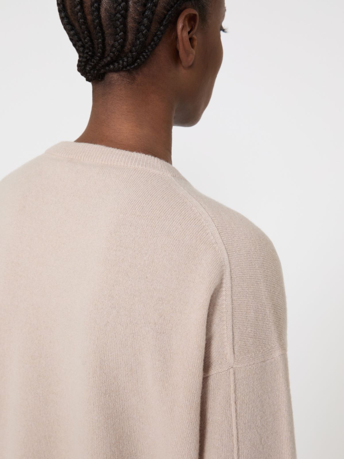 Boxy-fit wool and cashmere sweater - 米色 - Marina Rinaldi - 4