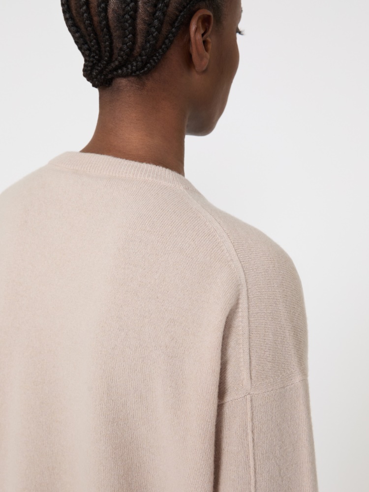 Boxy-fit wool and cashmere sweater - 米色 - Marina Rinaldi - 4