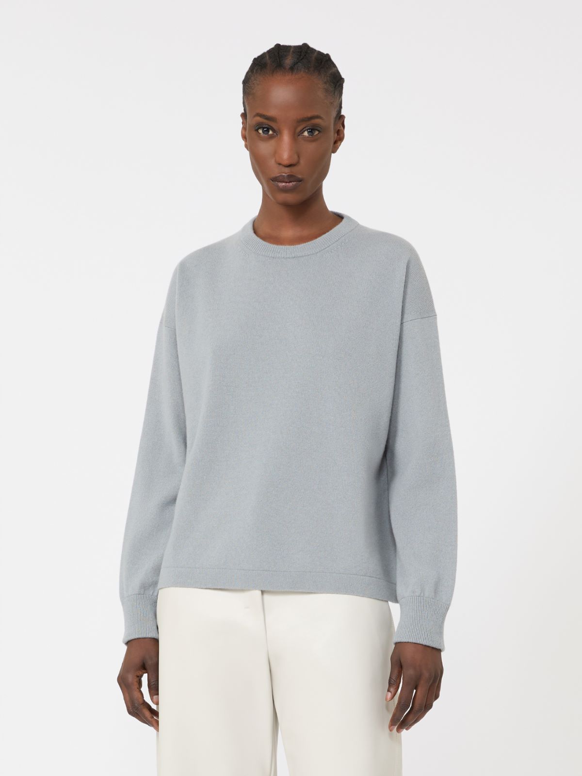 Boxy-fit wool and cashmere sweater - 天藍色 - Marina Rinaldi - 2
