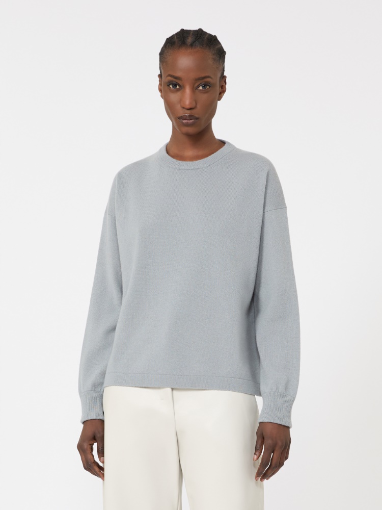 Boxy-fit wool and cashmere sweater - 天藍色 - Marina Rinaldi - 2