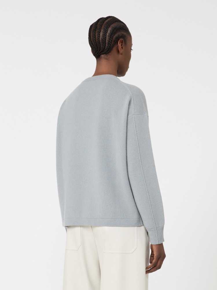 Boxy-fit wool and cashmere sweater - 天藍色 - Marina Rinaldi - 3