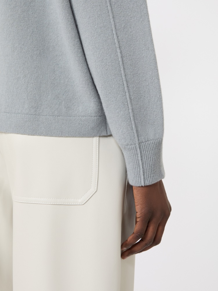 Boxy-fit wool and cashmere sweater - 天藍色 - Marina Rinaldi - 4