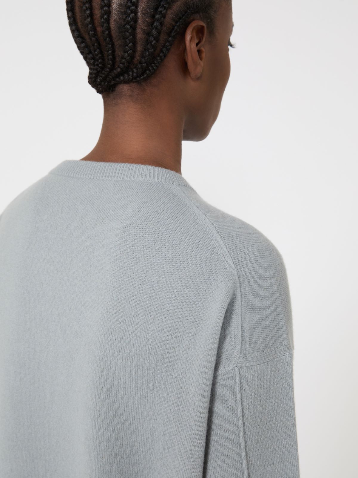 Boxy-fit wool and cashmere sweater - 天藍色 - Marina Rinaldi - 5