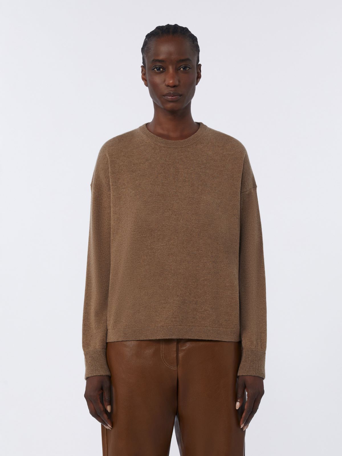 Boxy-fit wool and cashmere sweater - 褐色 - Marina Rinaldi - 2