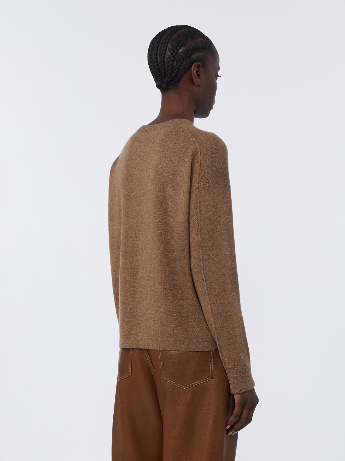 Boxy-fit wool and cashmere sweater - 褐色 - Marina Rinaldi - 3
