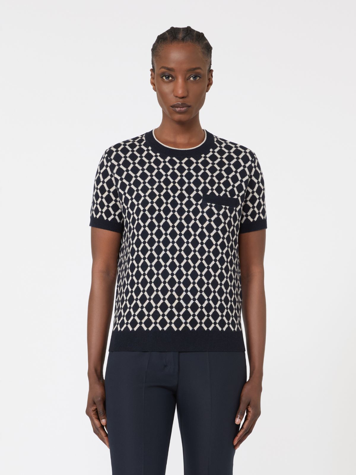 Jacquard wool knitwear - 蓝色 - Marina Rinaldi - 2