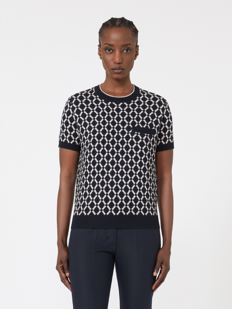 Jacquard wool knitwear - 蓝色 - Marina Rinaldi - 2