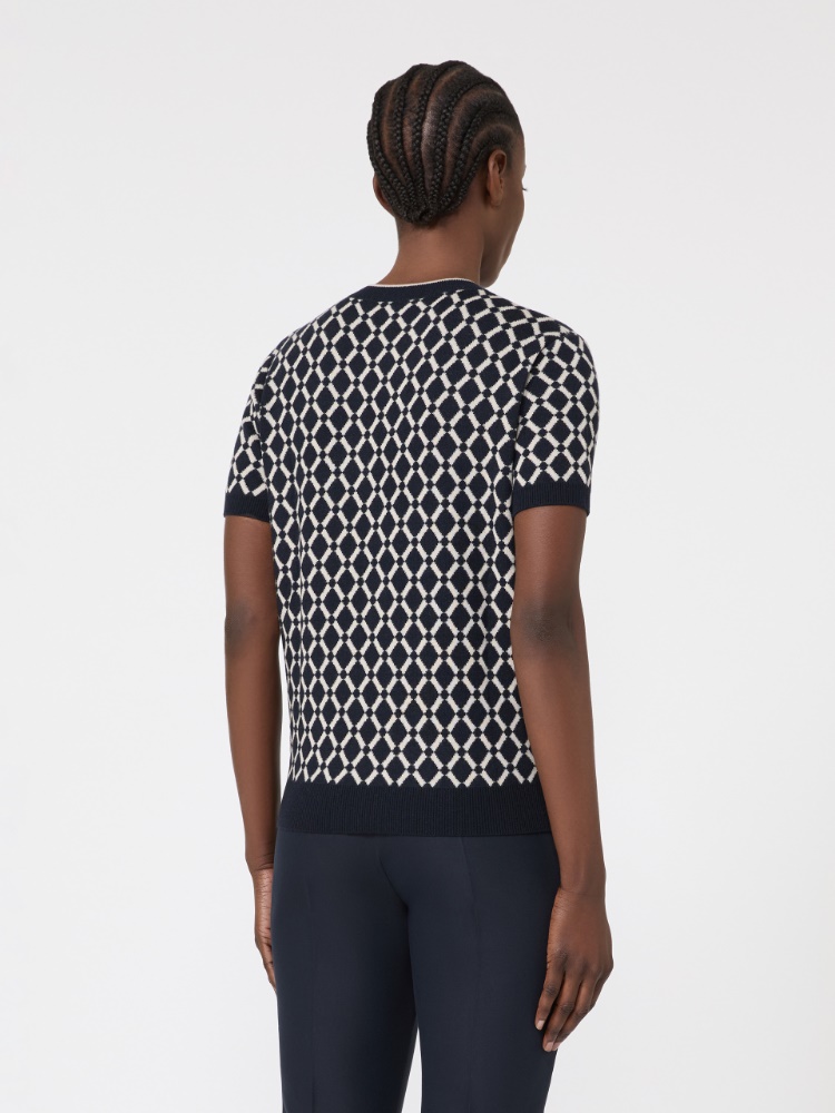 Jacquard wool knitwear - 蓝色 - Marina Rinaldi - 3