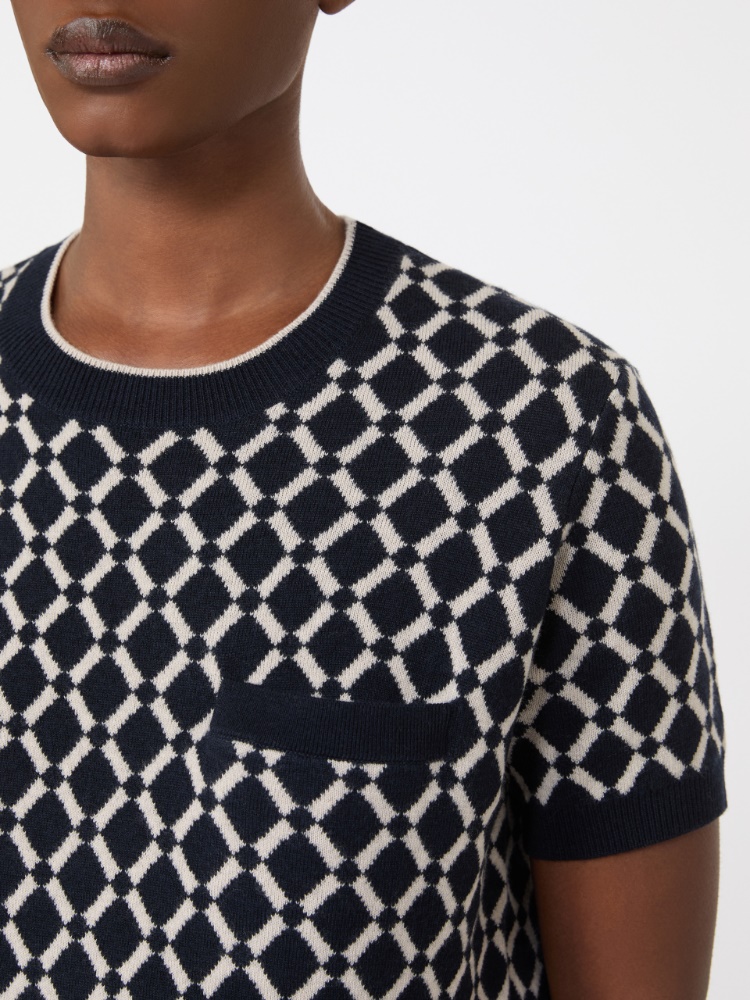 Jacquard wool knitwear - 蓝色 - Marina Rinaldi - 4