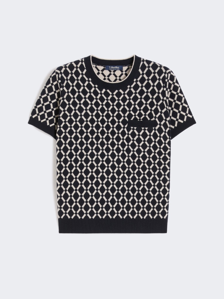 Jacquard wool knitwear - 蓝色 - Marina Rinaldi