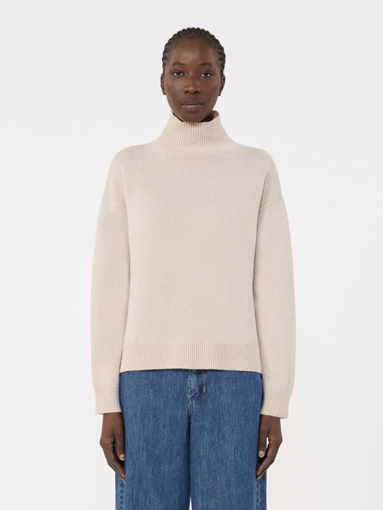 Boxy-fit wool and cashmere polo-neck sweater - 白色 - Marina Rinaldi - 2