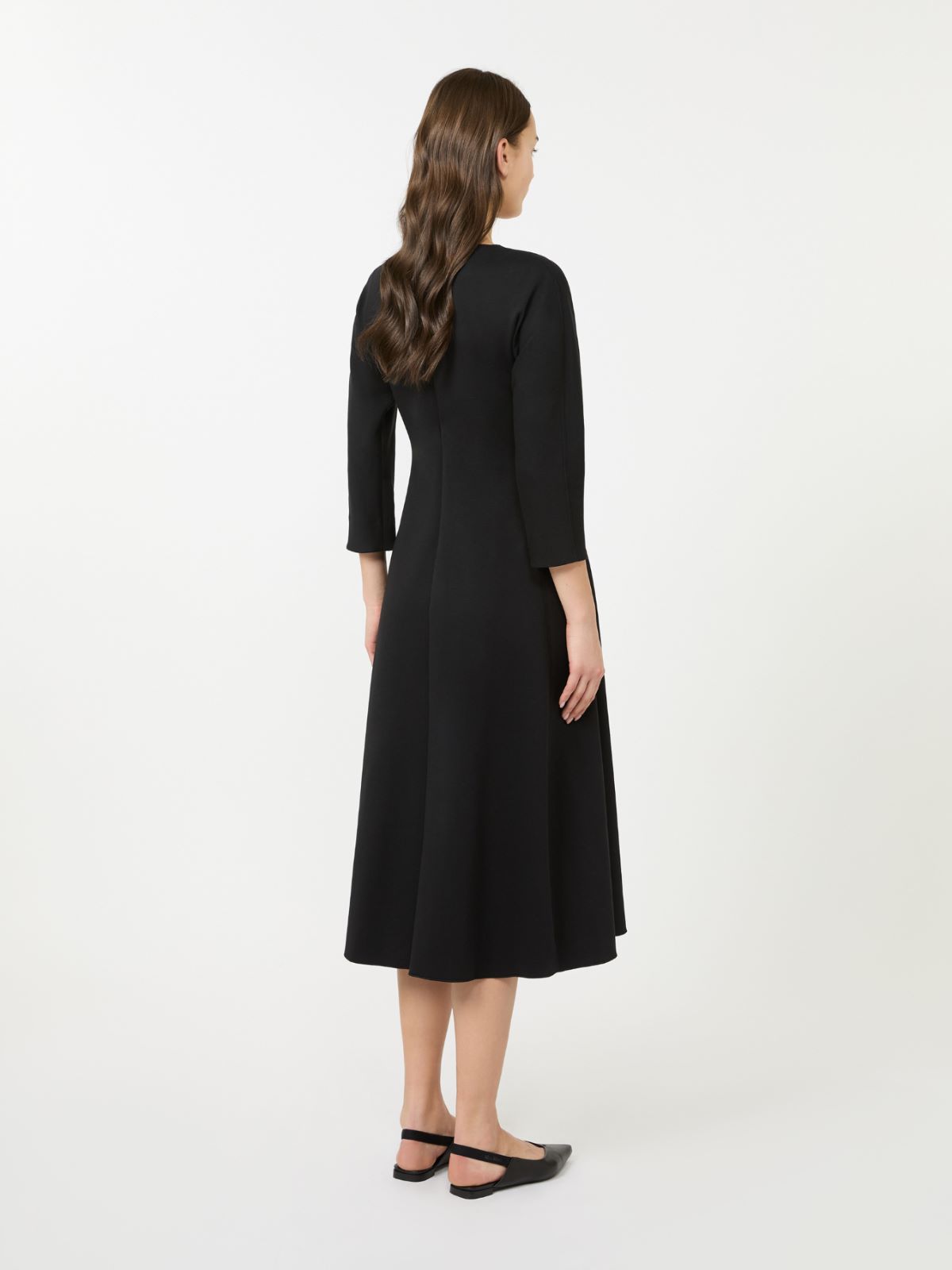 Stretch jersey dress - 黑色 - Marina Rinaldi - 3