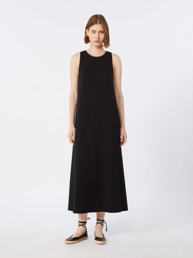 棉质混纺无袖长款连衣裙 - 黑色 - Marina Rinaldi - 2