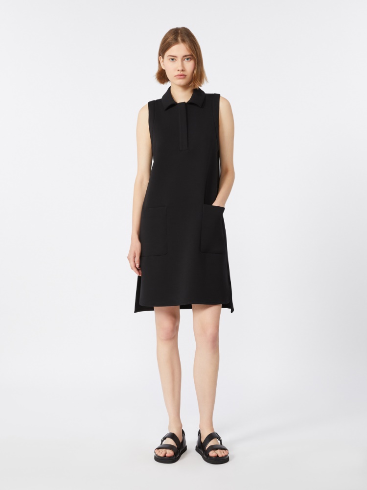 Scuba jersey polo dress - 黑色 - Marina Rinaldi - 2