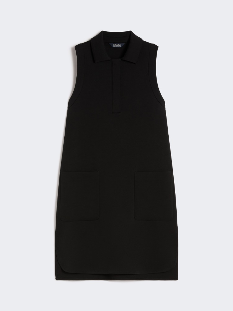 Scuba jersey polo dress - 黑色 - Marina Rinaldi