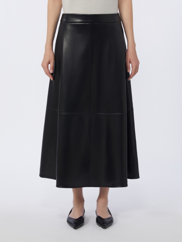 Coated fabric skirt - 黑色 - Marina Rinaldi - 2
