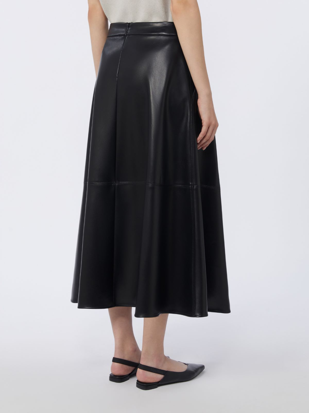 Coated fabric skirt - 黑色 - Marina Rinaldi - 3