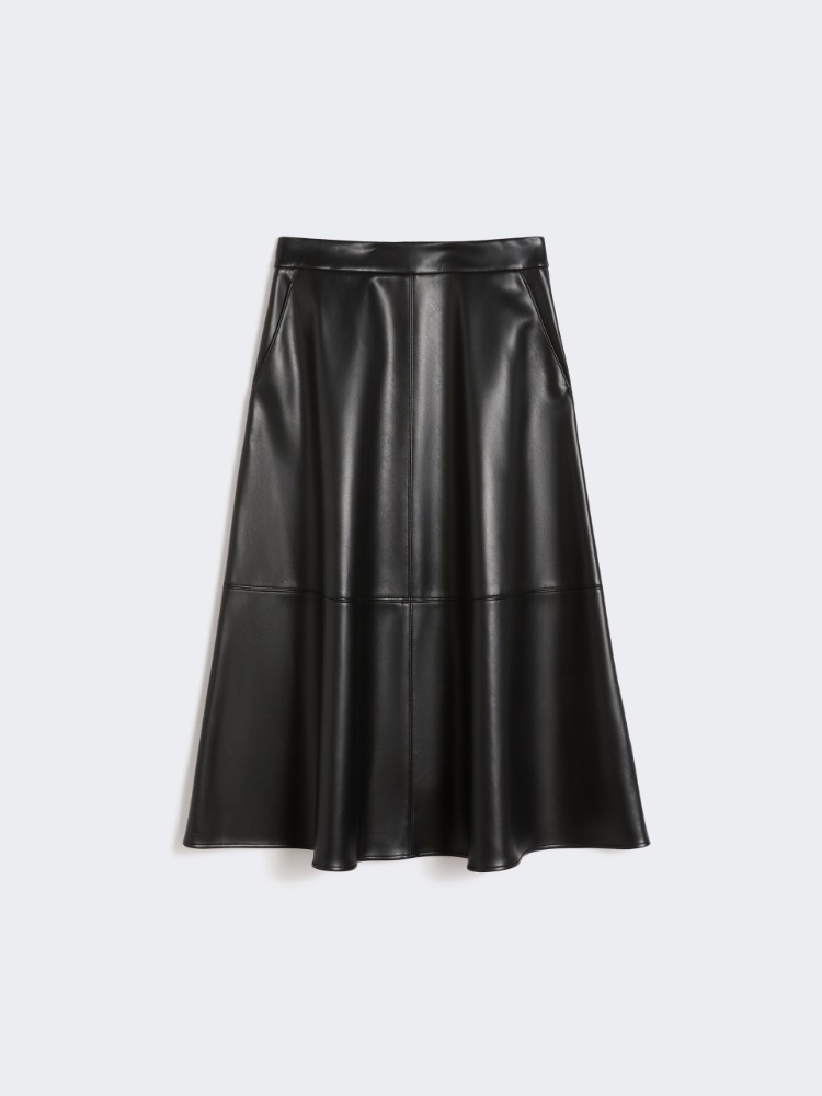 Coated fabric skirt - 黑色 - Marina Rinaldi