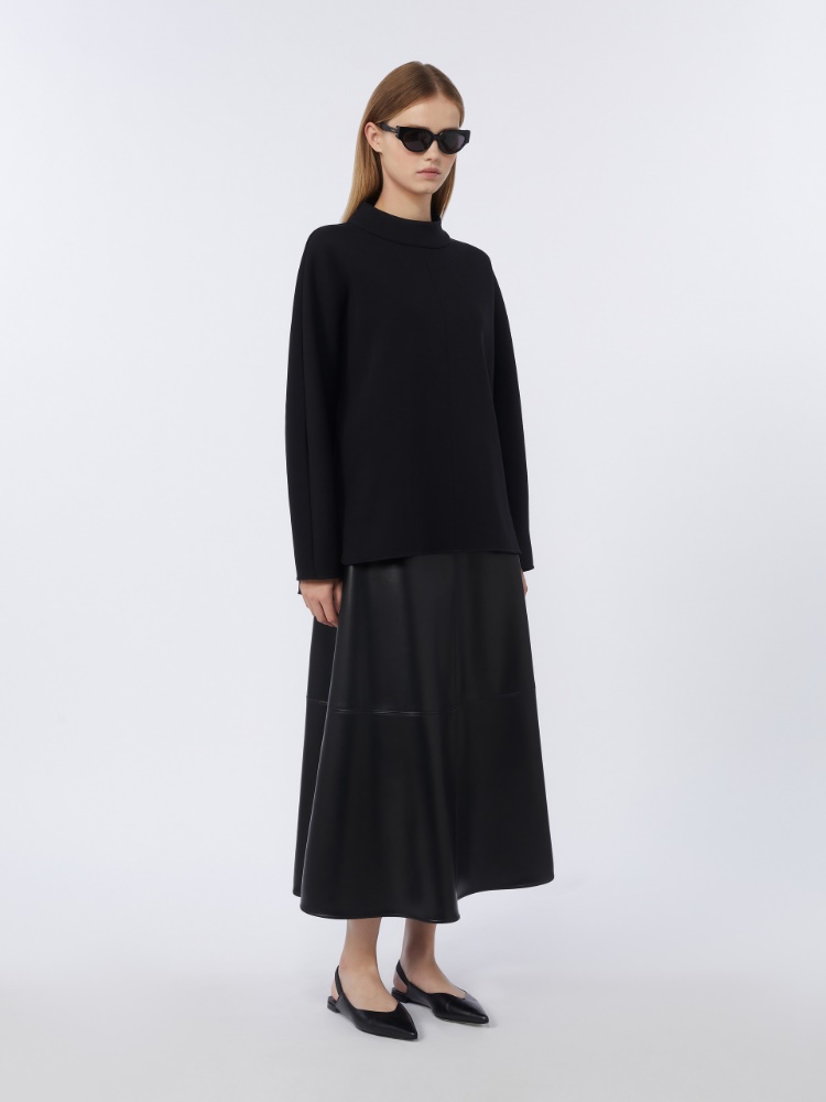 Coated fabric skirt - 黑色 - Marina Rinaldi