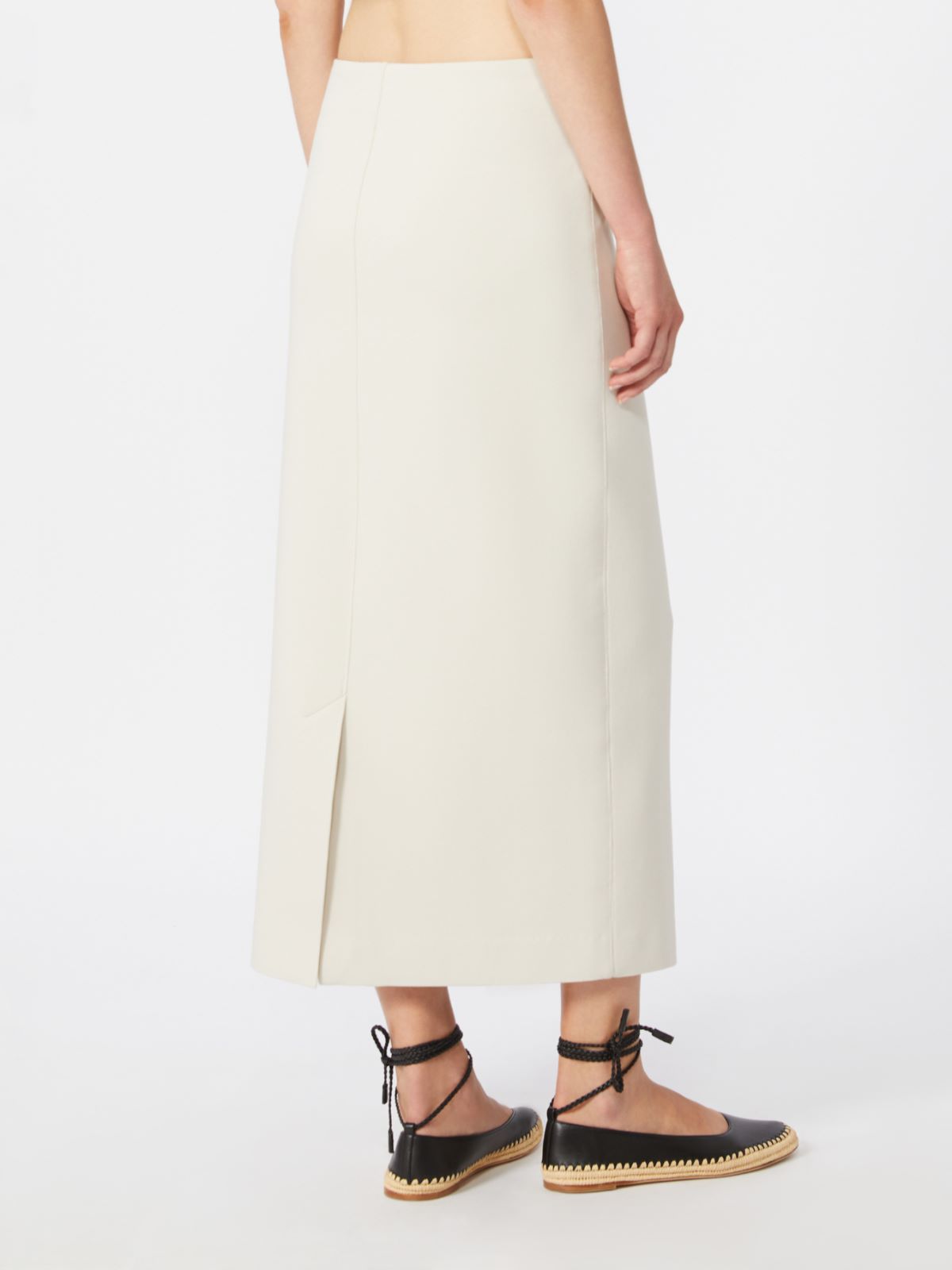 Straight-fit scuba jersey skirt - 米色 - Marina Rinaldi - 3