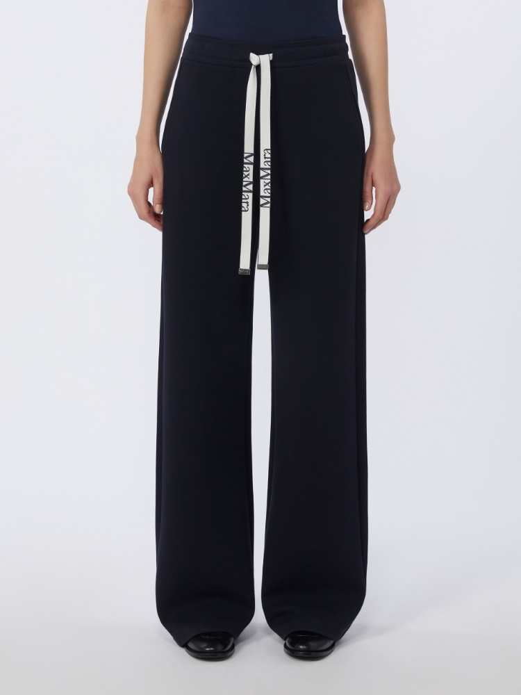 针织宽松抽绳长裤 - 蓝色 - Marina Rinaldi - 2