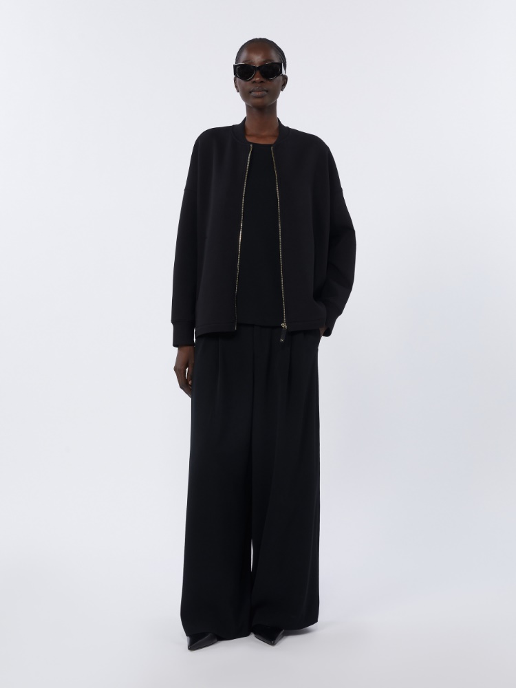 棉质混纺宽松夹克外套 - 黑色 - Marina Rinaldi - 2