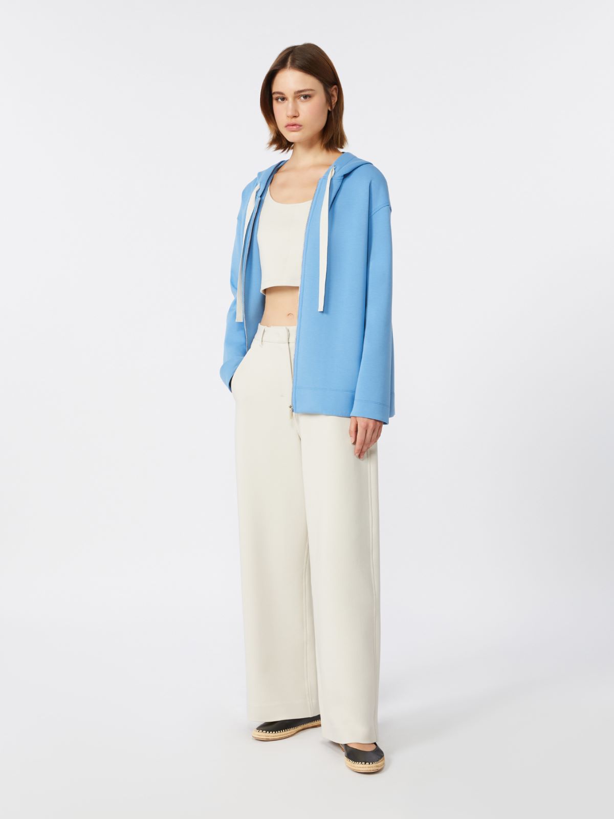 Scuba jersey logo sweatshirt - 绿蓝色 - Marina Rinaldi