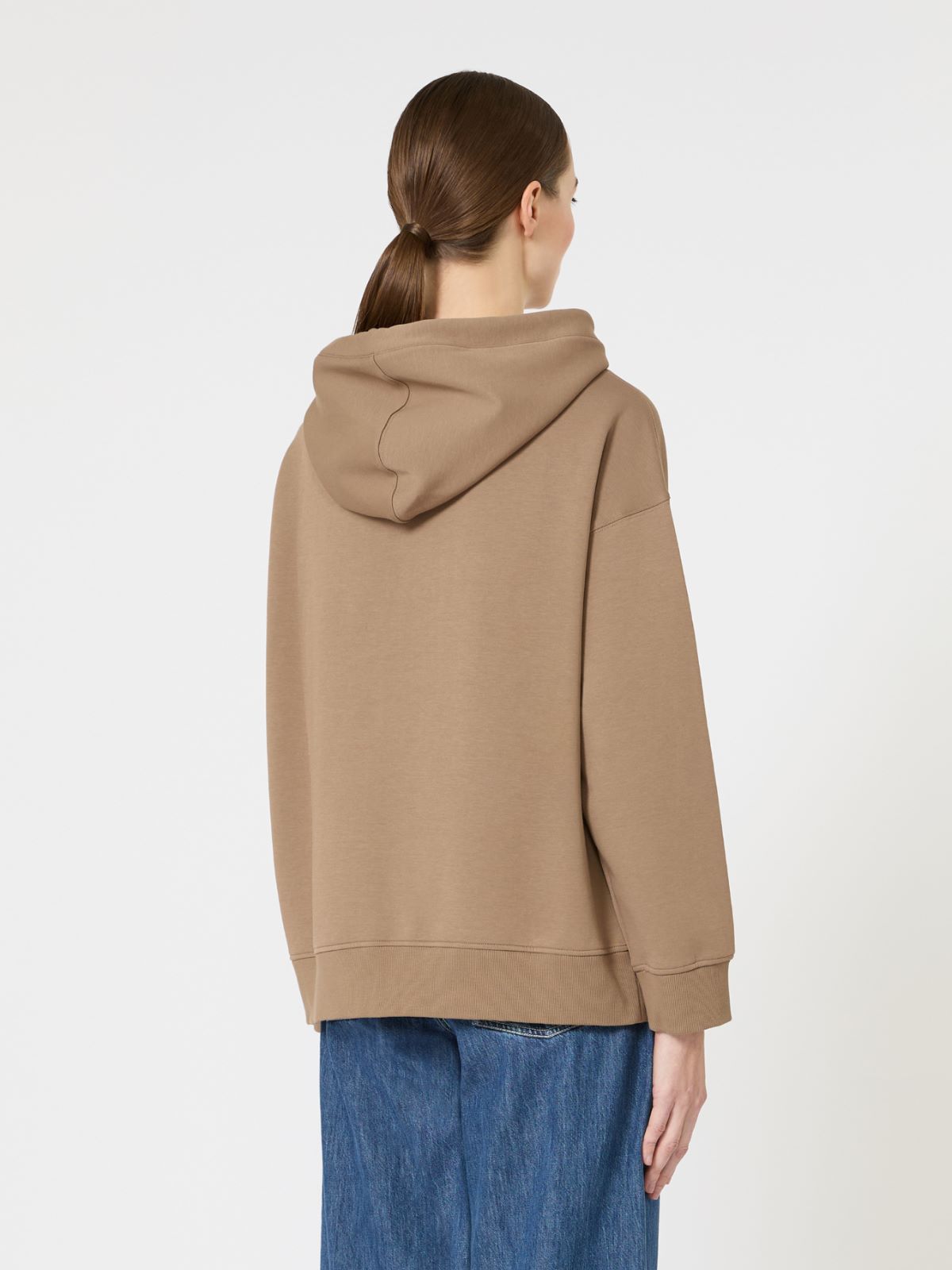 针织抽绳连帽卫衣 - 驼色 - Marina Rinaldi - 3