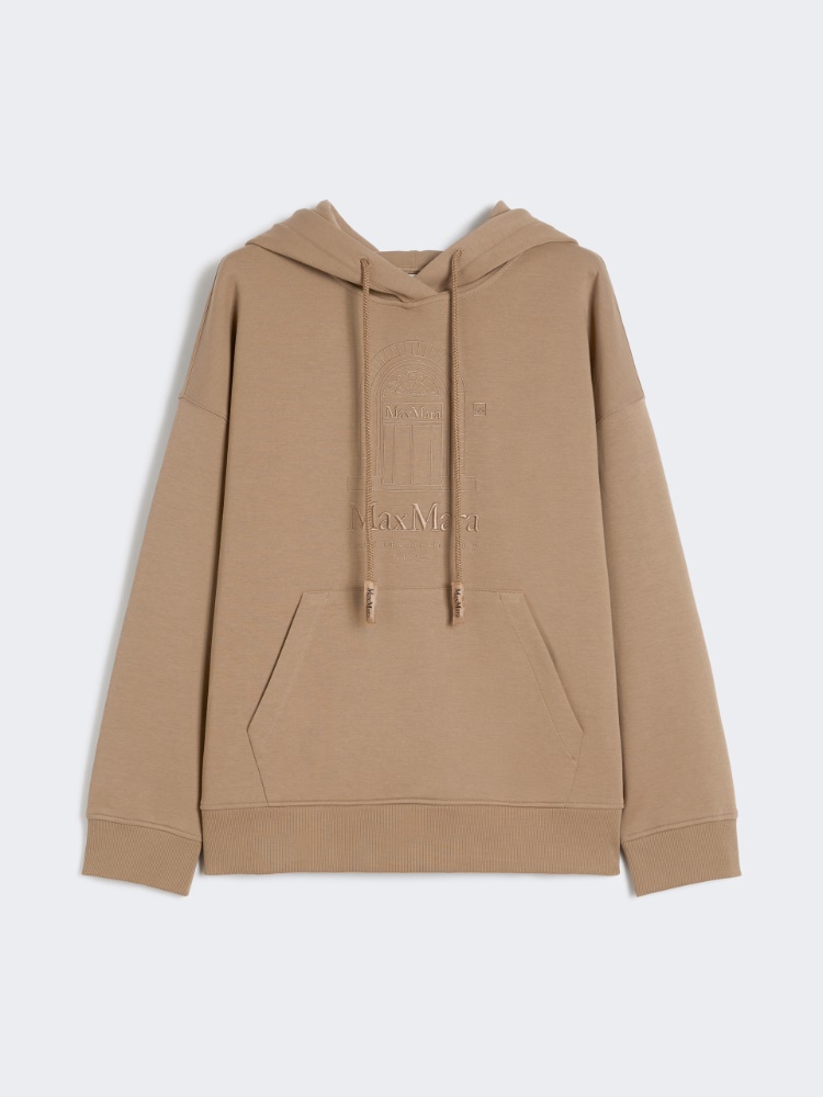 针织抽绳连帽卫衣 - 驼色 - Marina Rinaldi - 6