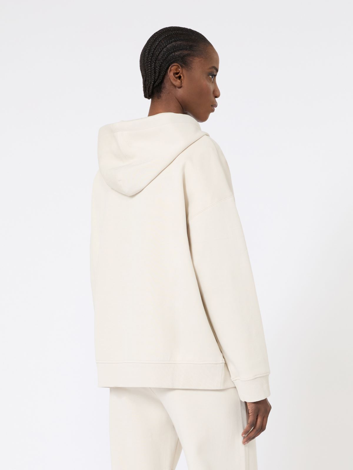 棉质混纺连帽卫衣 - 本色 - Marina Rinaldi - 3