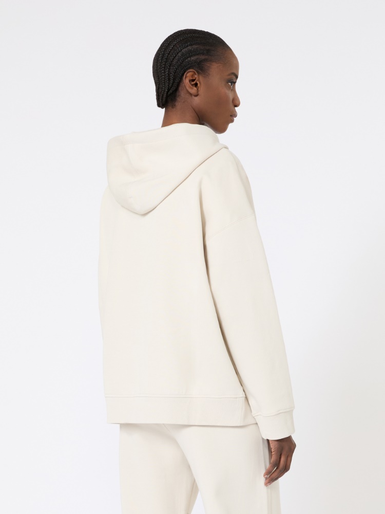 棉质混纺连帽卫衣 - 本色 - Marina Rinaldi - 3