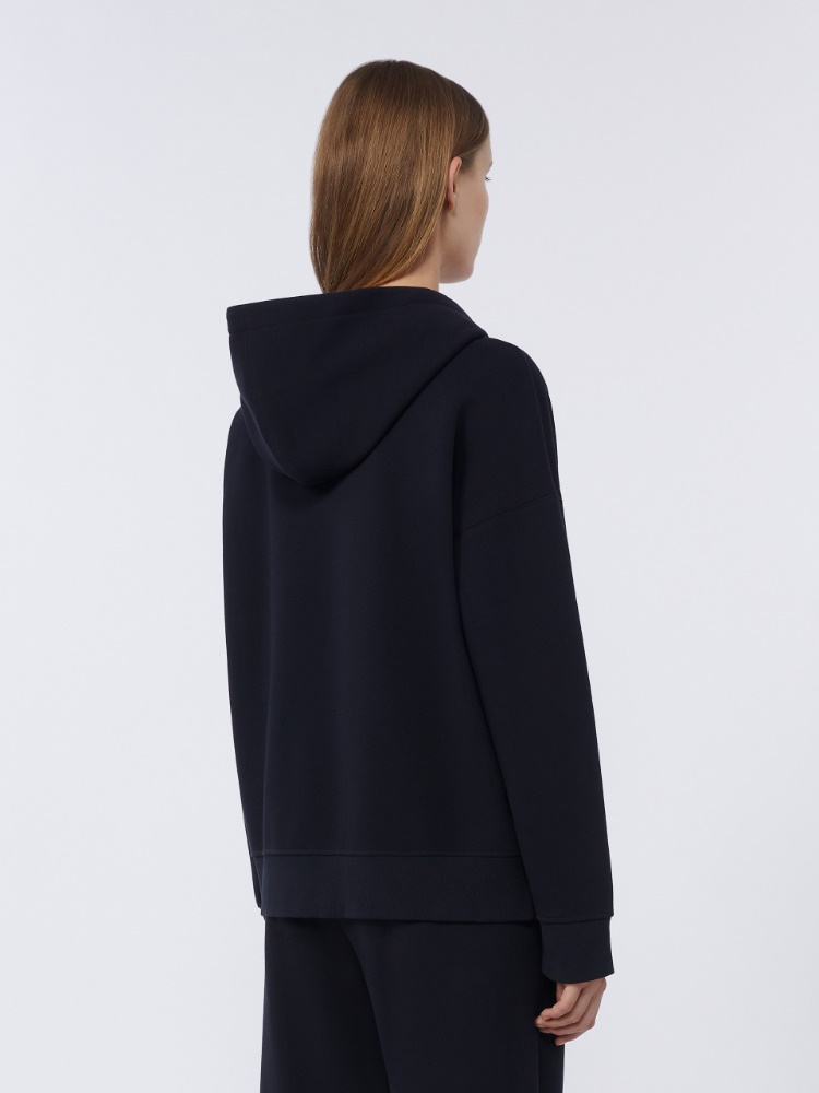 棉质混纺连帽卫衣 - 蓝色 - Marina Rinaldi - 3