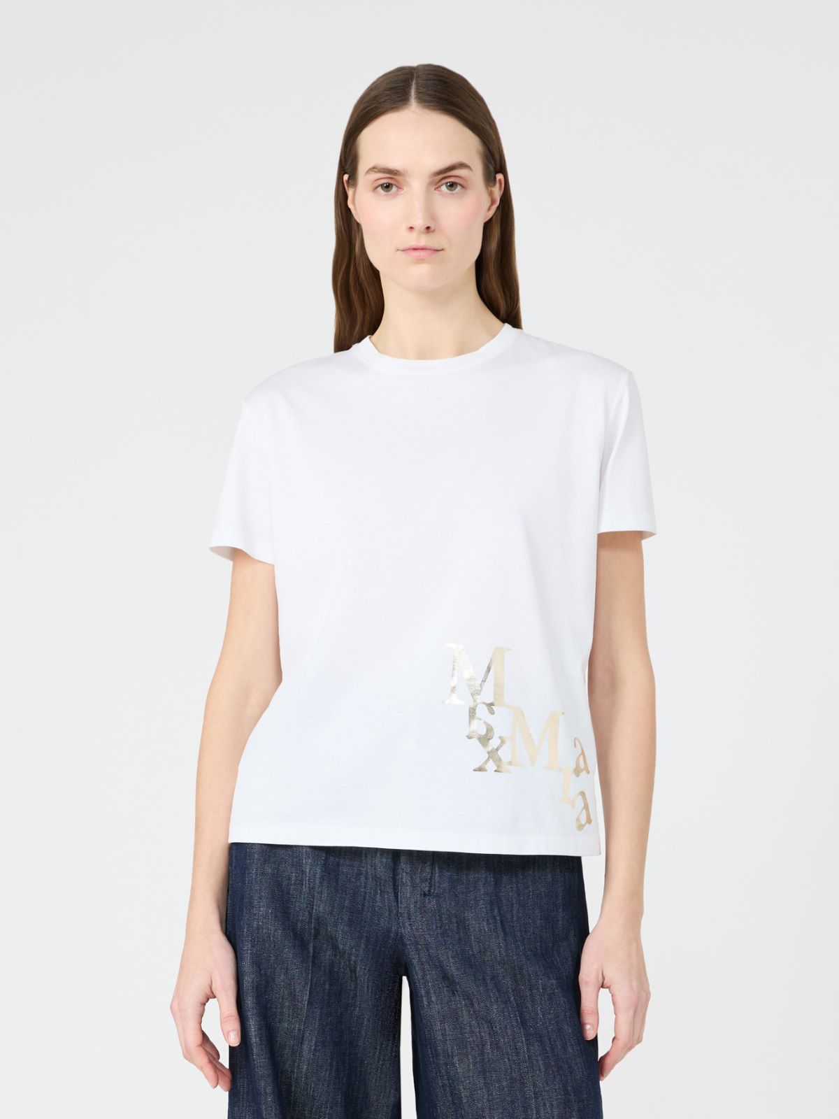 Jersey print T-shirt - 白色 - Marina Rinaldi - 2
