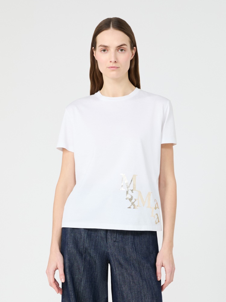 Jersey print T-shirt - 白色 - Marina Rinaldi - 2