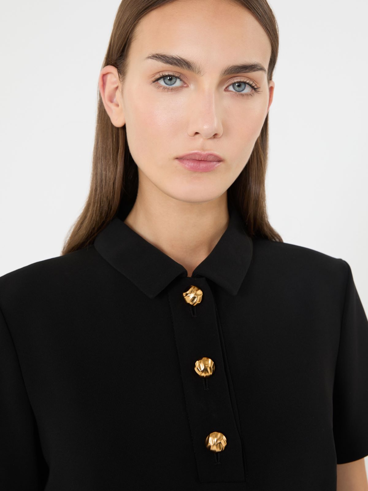 Polo领连衣裙 - 黑色 - Marina Rinaldi - 4